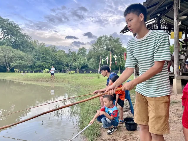 Fishing at the Camp 99 pond