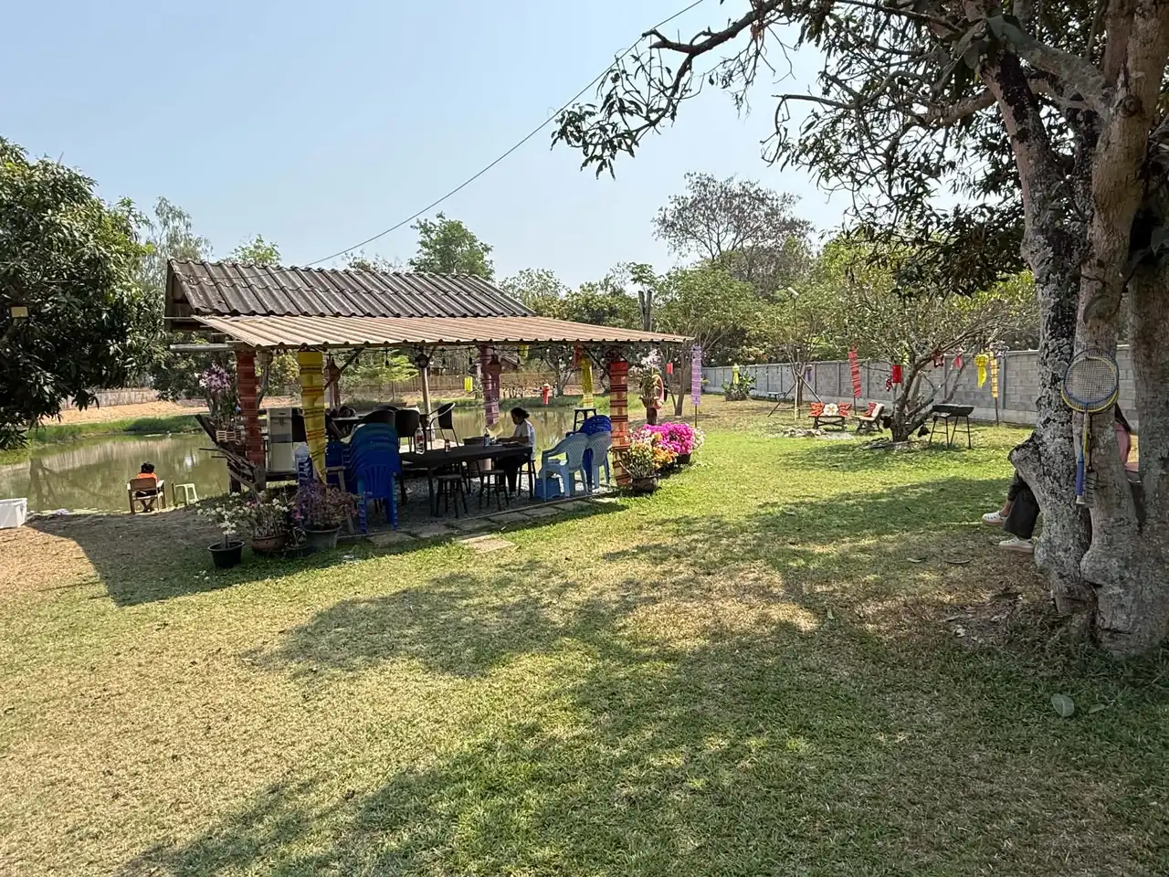 The sala by the pond at Camp 99